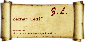Zachar Leó névjegykártya